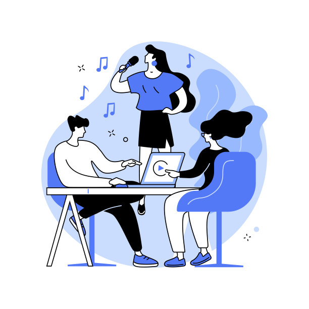 角色试听抽象概念矢量插图。图片下载