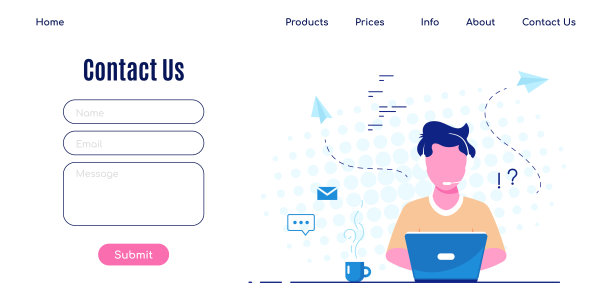 联系我们网页设计模板在平面风格图片下载