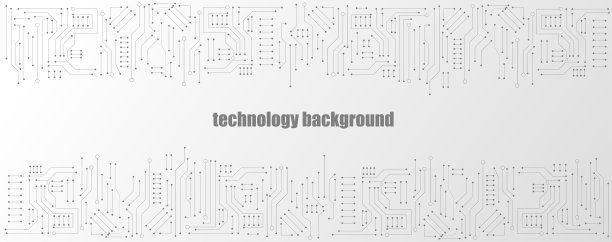 黑白电路板电子或电气线与拷贝空间，工程技术概念矢量背景图片下载