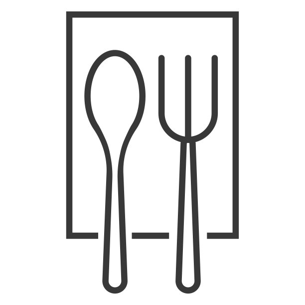 食品设备匙叉图标设计矢量隔离图片下载