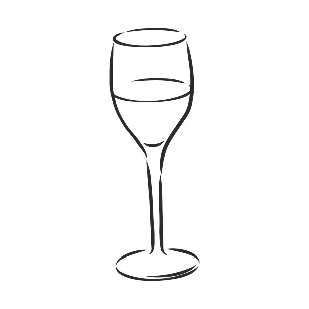 酒杯孤立手绘素描红葡萄酒图片下载
