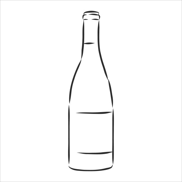 葡萄酒瓶素描图片下载