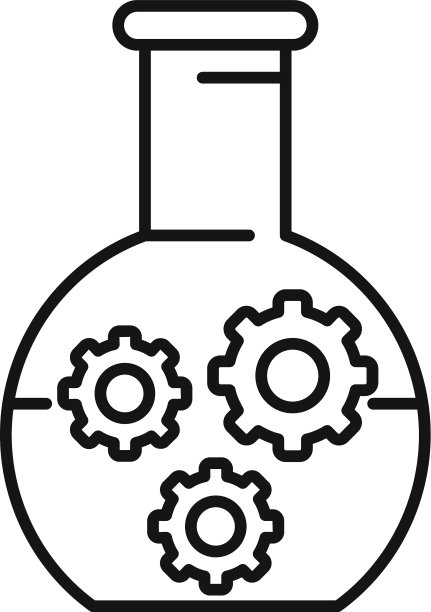 化学烧瓶纳米图标轮廓风格图片下载