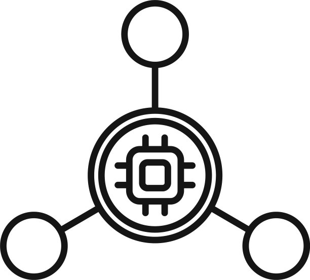纳米技术分子图标轮廓风格图片下载
