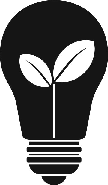 环保灯泡能源图标简约风格图片下载