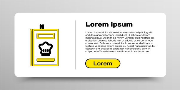 线食谱图标孤立的白色背景图片下载