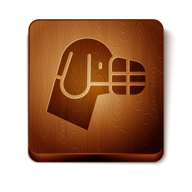 棕色狗在口鼻图标孤立在白色图片下载