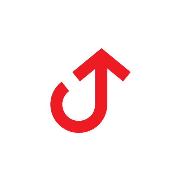 抽象字母J圆形旋转几何箭头图片下载