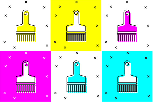 设置画笔图标隔离的颜色背景图片下载