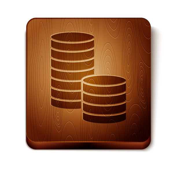 棕色硬币的钱与美元符号图标孤立图片下载