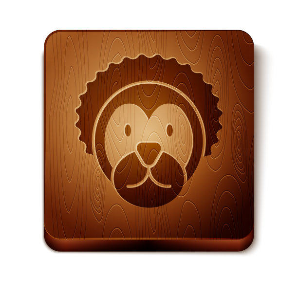 棕色野生狮子图标孤立在白色背景图片下载