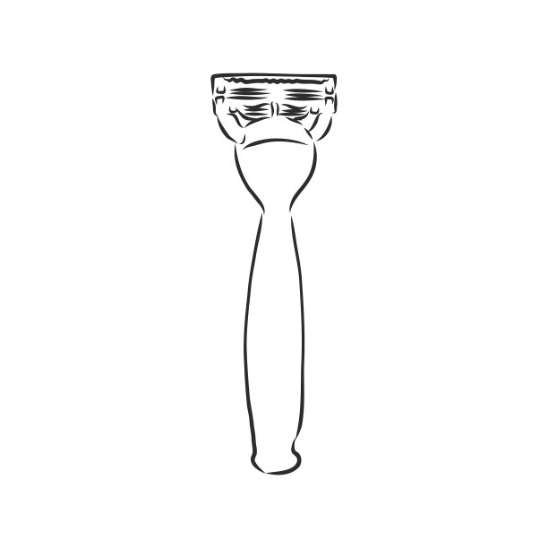 剃刀素描图标孤立的背景手图片下载