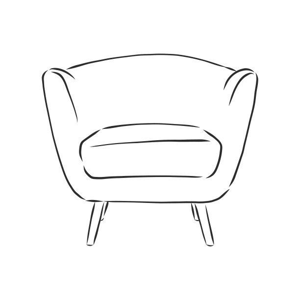 把椅子画成线性的轮廓线图片下载