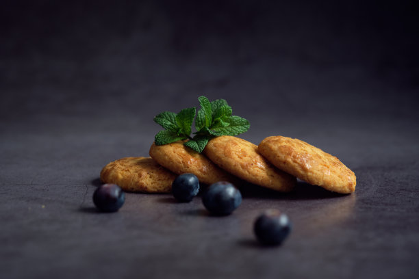 蓝莓和薄荷饼干图片下载