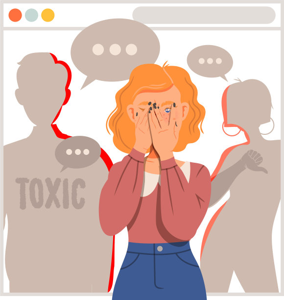 年轻女性作为受害者遭受网络欺凌图片下载