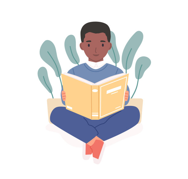 快乐的非洲儿童阅读非裔美国人的书图片下载