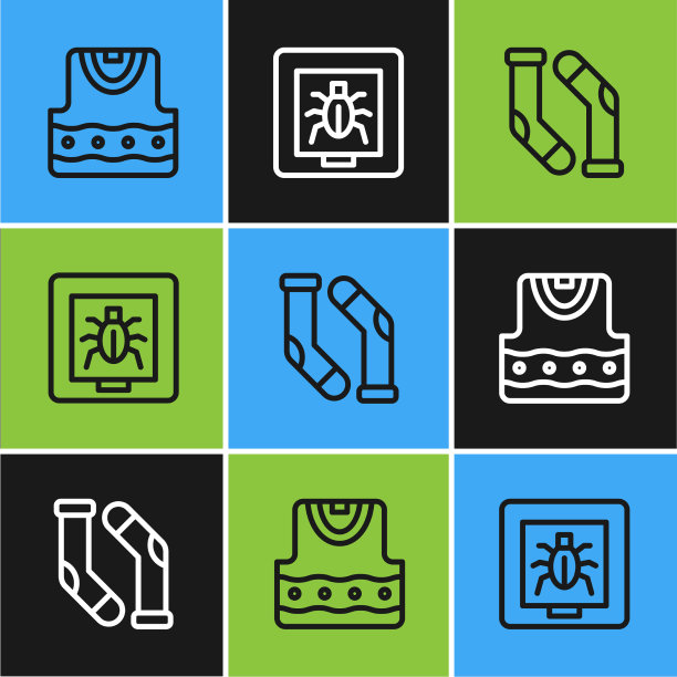 把线马甲袜和昆虫放在框里图片下载