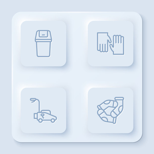 设线垃圾桶、橡胶手套、割草机等图片下载