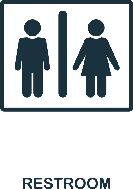 厕所图标线条风格图标设计的UI图片下载