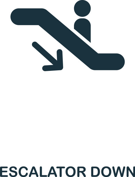 自动扶梯图标线条风格的图标UI设计图片下载