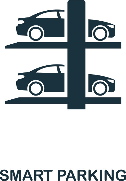 智能停车图标单色风格图标设计图片下载