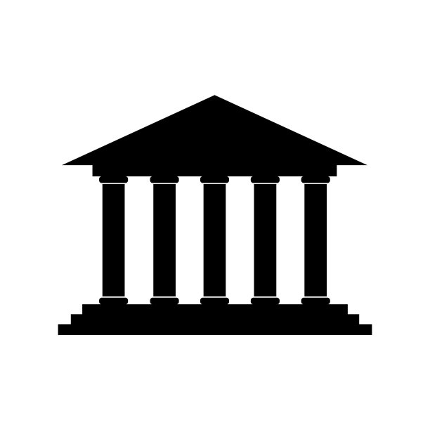 银行商业中心图标为白色图片下载