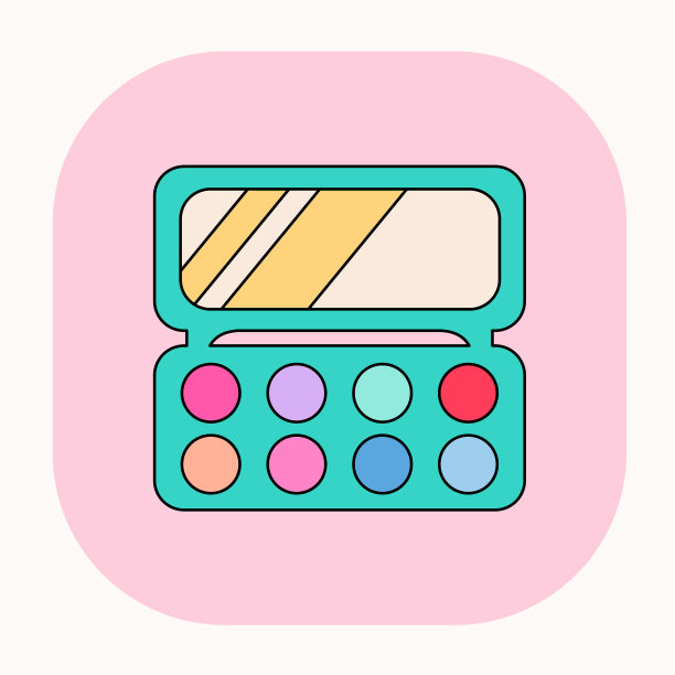 卡通眼影调色板图标图片下载