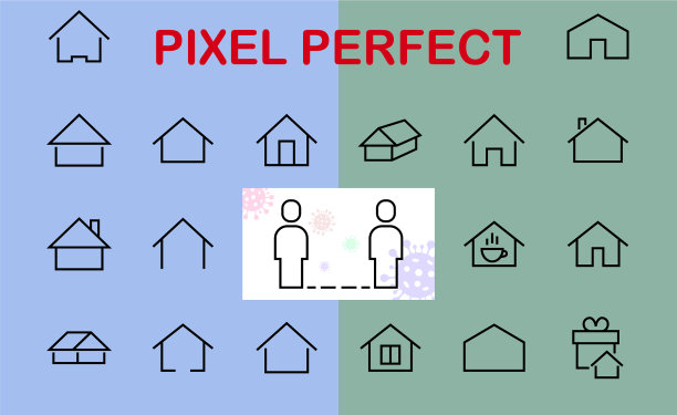 简单设置颜色可编辑的房子图标模板图片下载