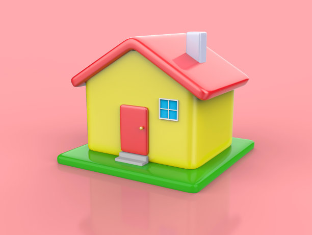 3D插图的卡通房子图片下载