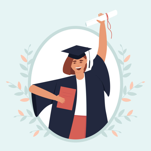 用文凭和卷轴框着毕业生图片下载