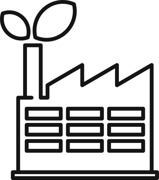 清洁能源工厂图标轮廓风格图片下载