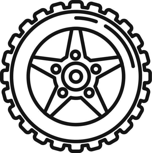 汽车车轮图标轮廓样式图片下载