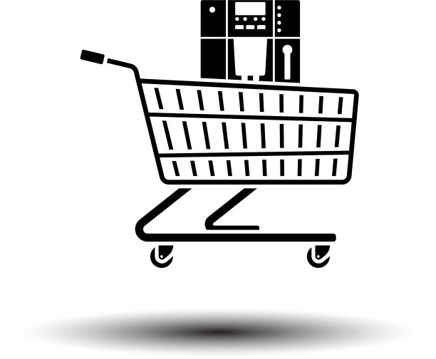 购物车与咖啡机图标图片下载