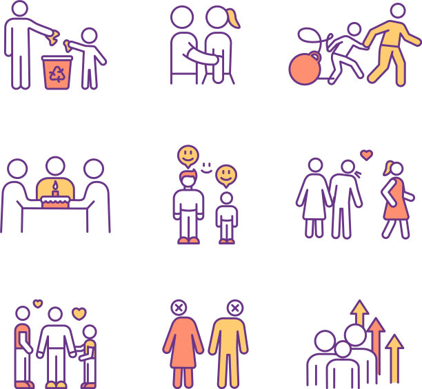 家庭关系RGB颜色图标设置图片下载