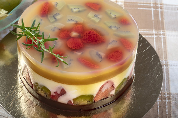 清爽的浆果明胶蛋糕图片下载