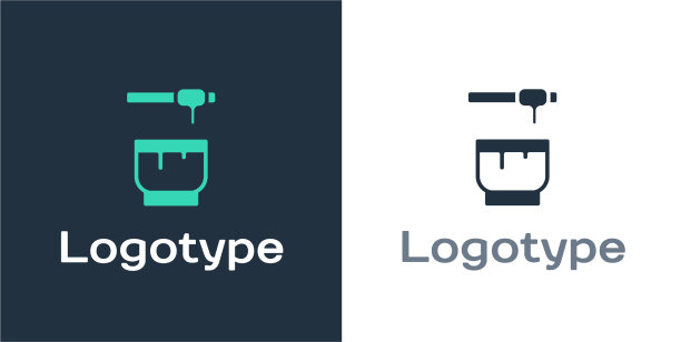 标识型蜂蜜勺棒和碗图标孤立图片下载