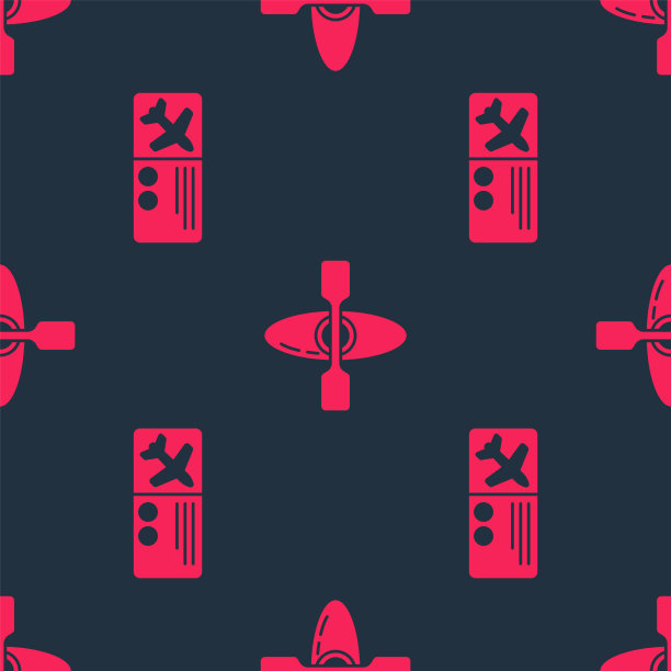 将机票和皮划艇或独木舟设置为无缝对接图片下载