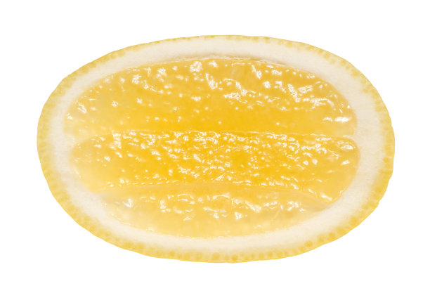 柠檬切割，分段核心，孤立在白色背景与裁剪路径。图片下载