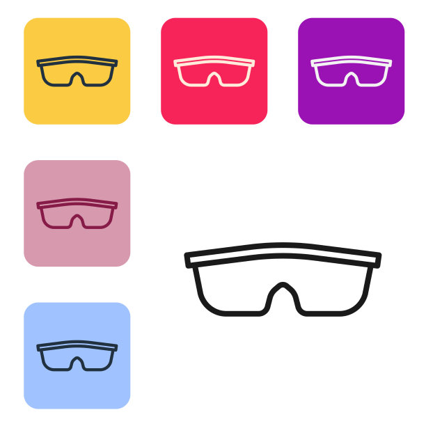 黑色线运动自行车太阳镜图标孤立图片下载