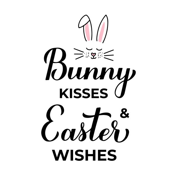 兔子之吻和复活节祝福字母图片下载