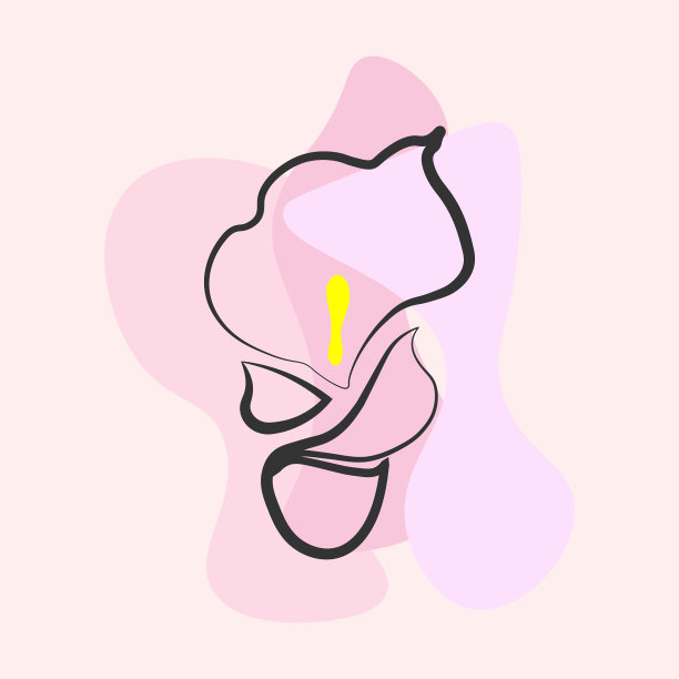 马蹄莲花剪影标志图片下载