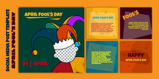 设置社交媒体上的小丑脸模板图片下载