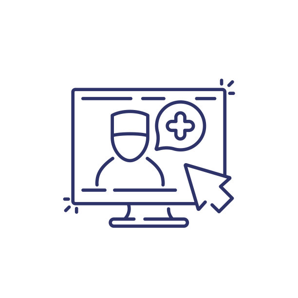 在线医疗诊断线上图标为白色图片下载