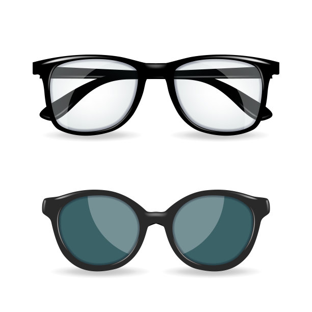 黑色现实眼镜孤立在白色上图片下载