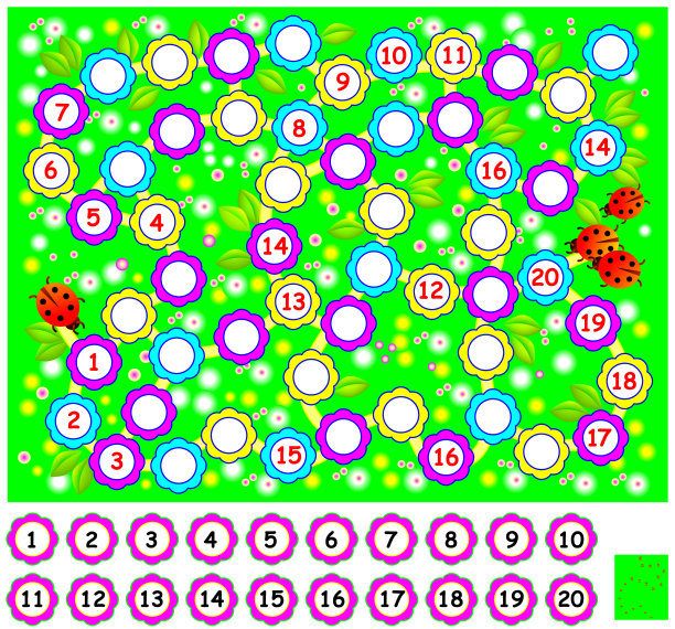 儿童逻辑拼图帮助瓢虫找到他的图片下载