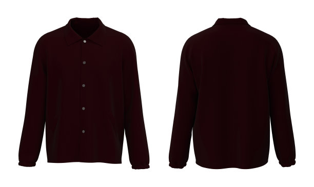 空白教练夹克模型在前面和后面的观点图片下载