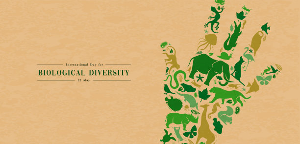 绿色野生动物图标手形概念图片下载