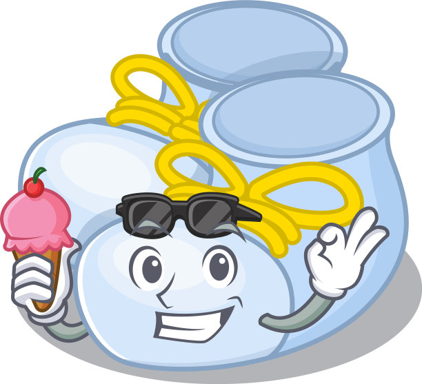 一个卡通画的婴儿靴子抱锥体图片下载