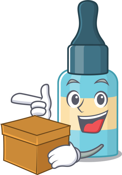 一个微笑的头发油卡通吉祥物风格有盒图片下载