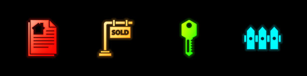 设房屋合同挂签与售出钥匙图片下载